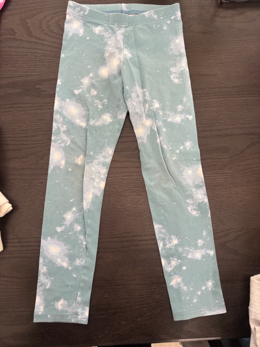 Old Navy Girls Teal and White Tie-Dye Leggings